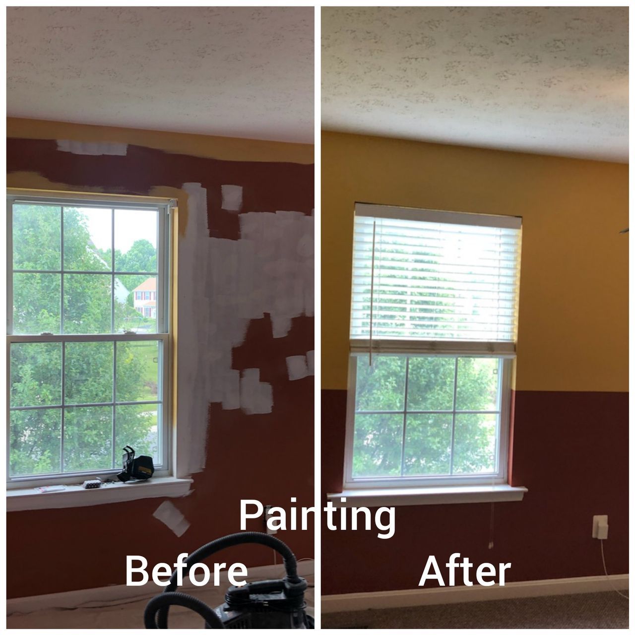Wall patching and a fresh two-tone paint job by Handyman on Demand