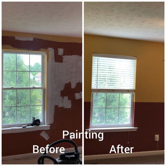 Wall patching and a fresh two-tone paint job, a Handyman on Demand project