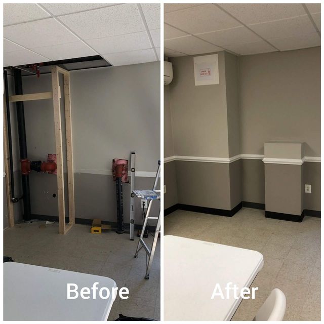 Unfinished utility room turned into clean, painted space, a Handyman on Demand project