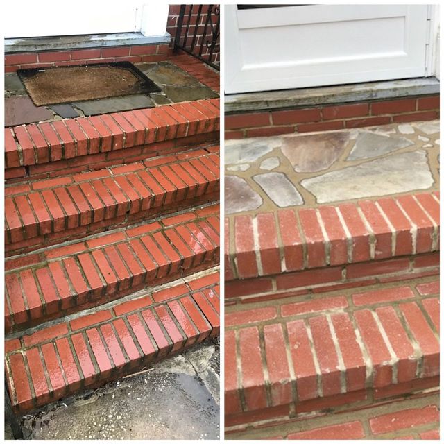 Crumbling brick steps rebuilt and capped, a Handyman on Demand project