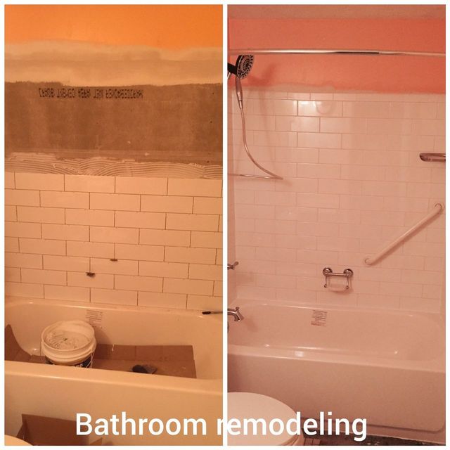Tub and tile refresh, before and after - Handyman on Demand