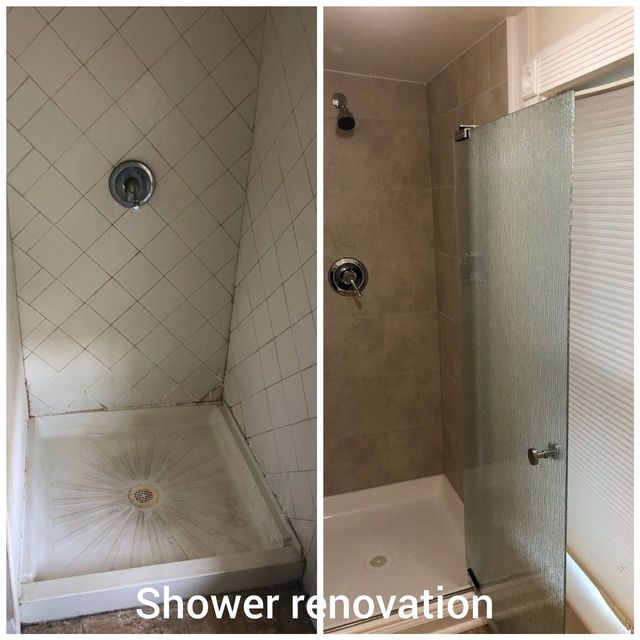 Shower renovation, before and after - Handyman on Demand