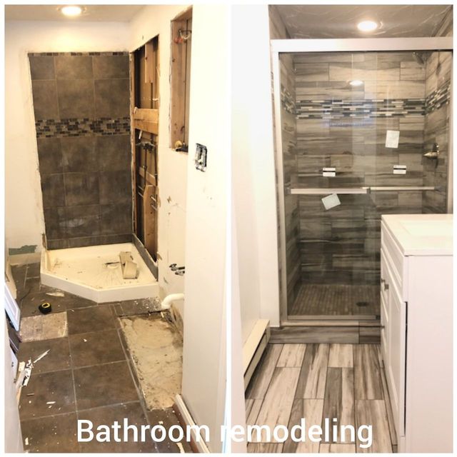 Bathroom remodel, before and after - Handyman on Demand