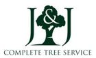 J&J Complete Tree Service logo with green tree and dark lettering