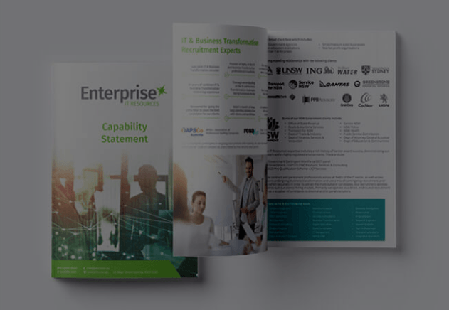 A book is open to a page that says enterprise on it.