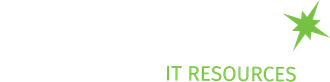 A logo for it resources with a green star on a white background.