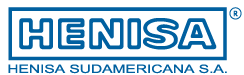 Un logo azul y blanco para Henisa Sudamericana SA