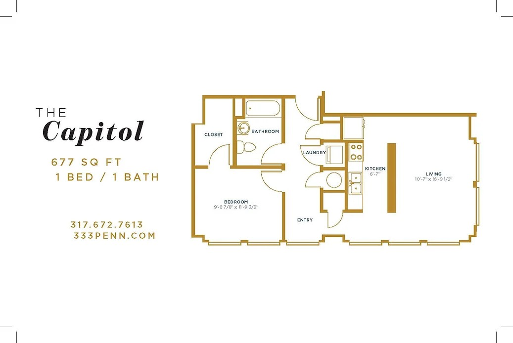 A floor plan for a apartment called capitol