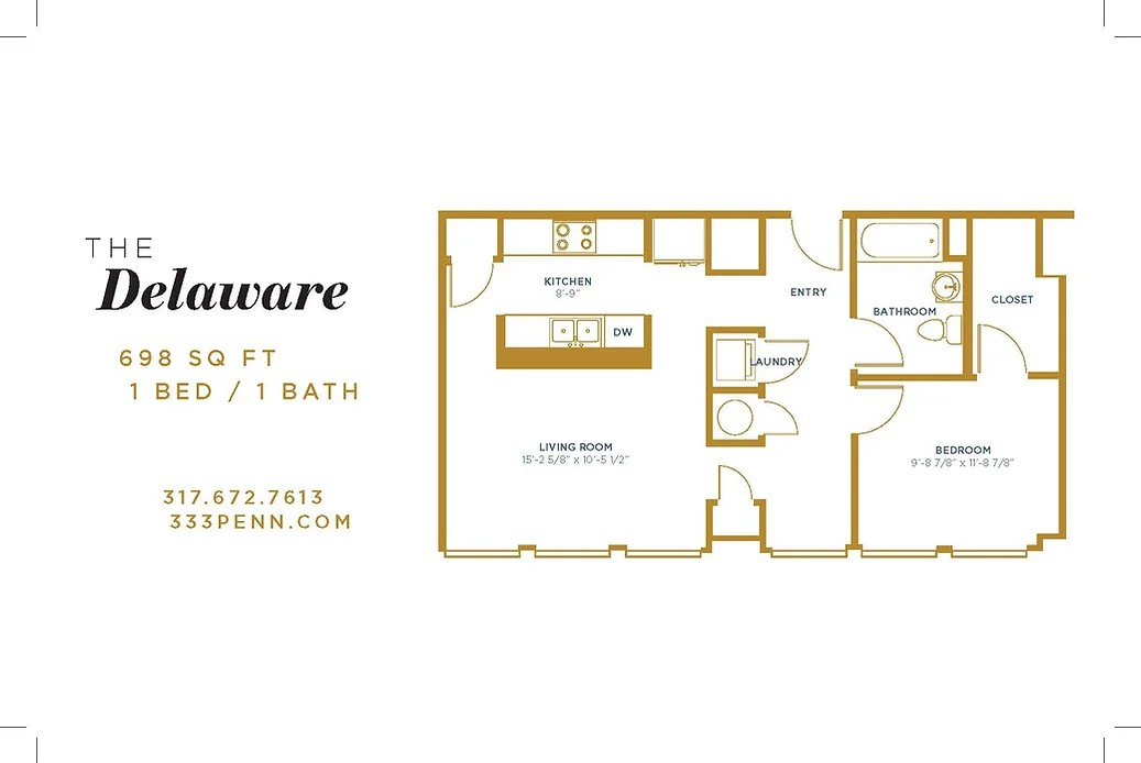 A floor plan of a house called the delaware