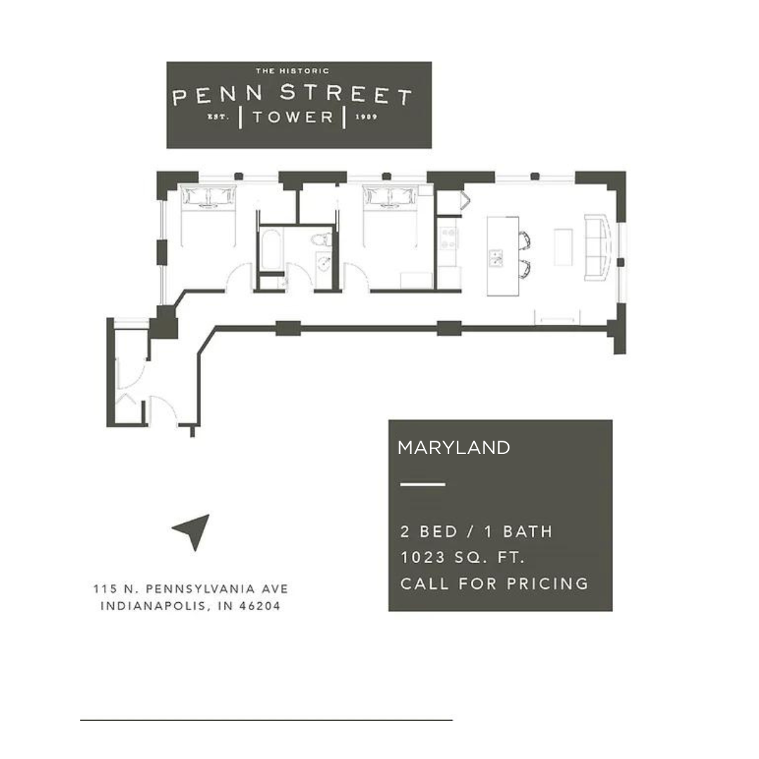 A floor plan for penn street tower in maryland