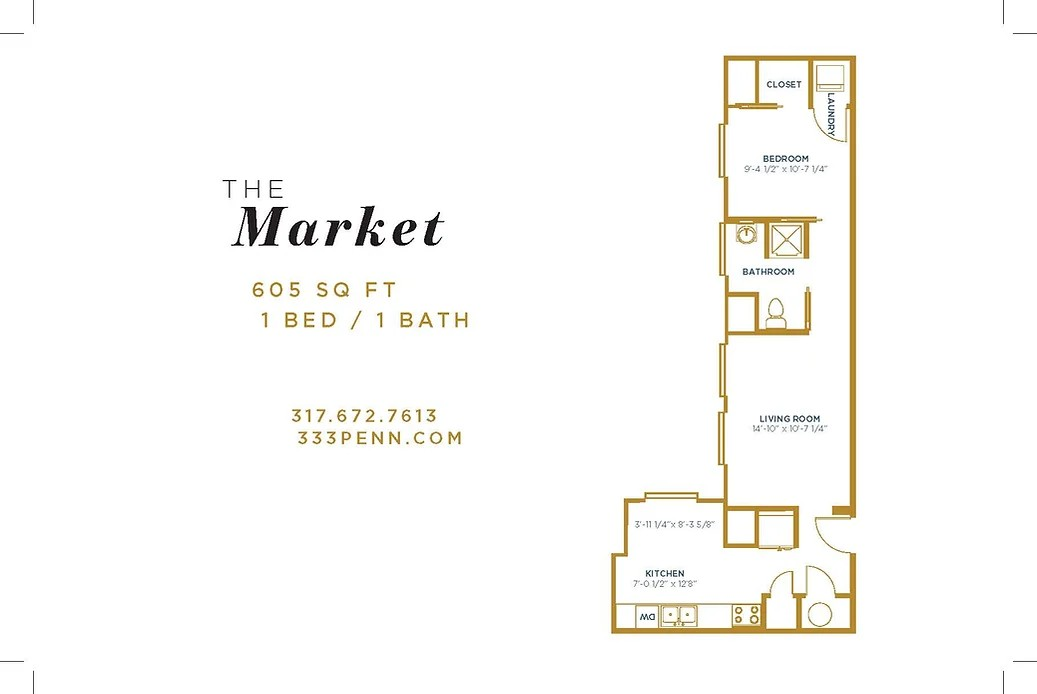A floor plan of a house called the market