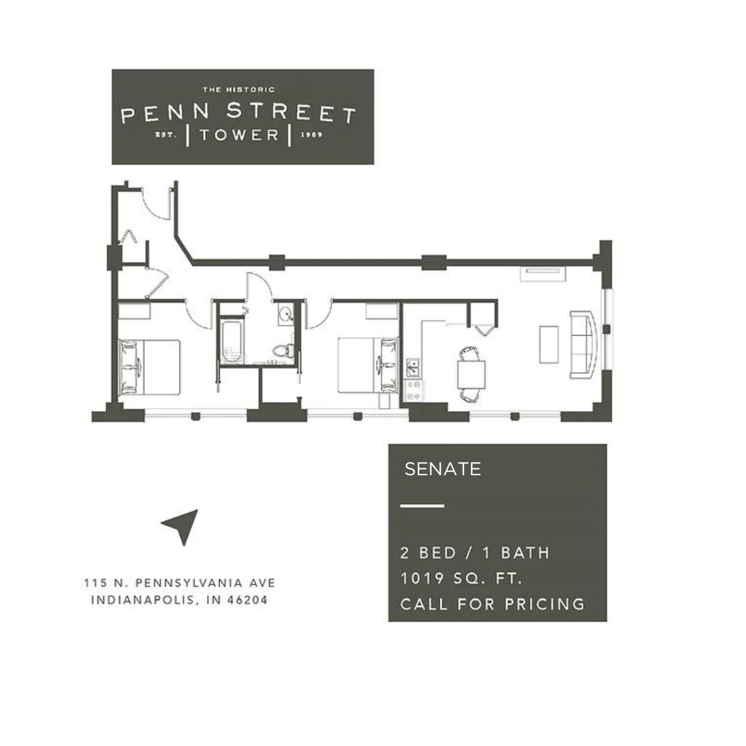 A floor plan for penn street tower in indianapolis