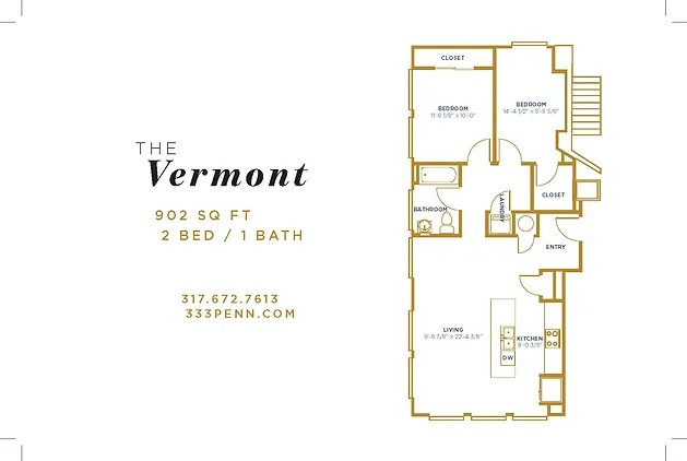 A floor plan for a house called the vermont