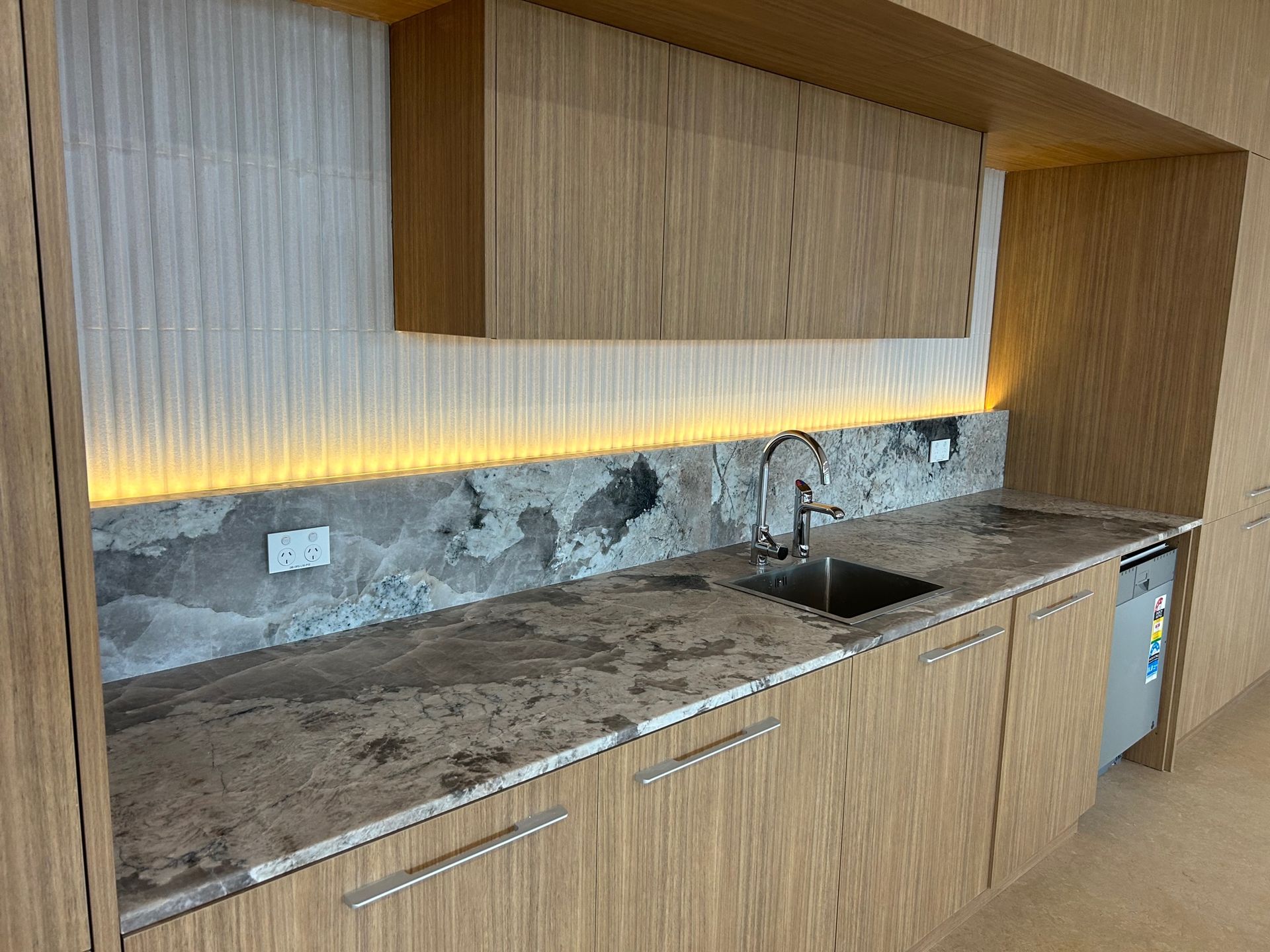 A Marble stone kitchen benchtop — Universal Marble & Granite In Woolgoolga, NSW