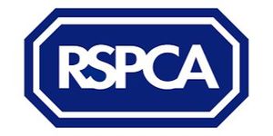 A blue sign with the word rspca on it