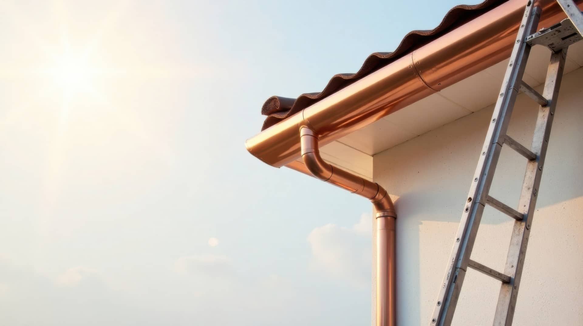 Gutter system for a metal roof. Holder gutter drainage system on the roof