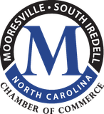 Mooresville-South Iredell North Carolina Chamber of Commerce logo with a blue M in a circular seal
