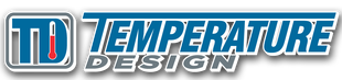 Temperature Design logo in blue and gray with a stylized TD icon