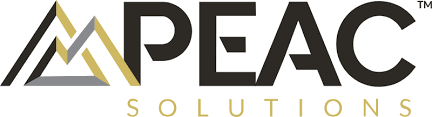 APEAC Solutions logo in black, gold, and gray text with a stylized triangular mark.