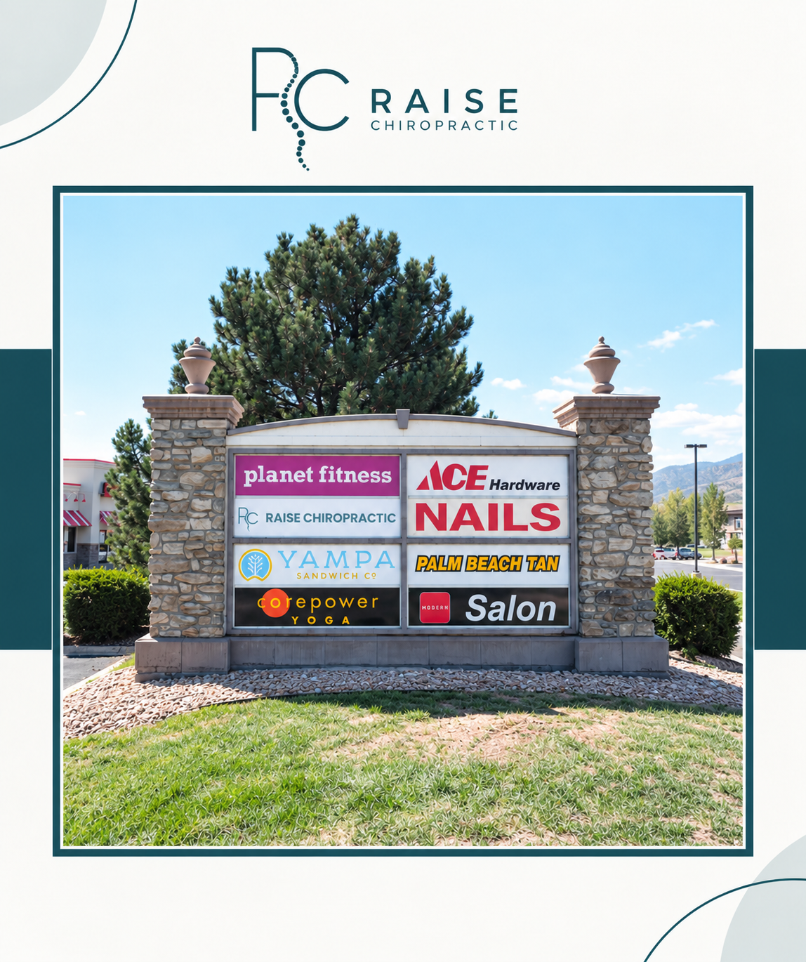 Entrance to Raise Chiropractic clinic in Littleton Colorado specializing in soft tissue therapy and chiropractic adjustments