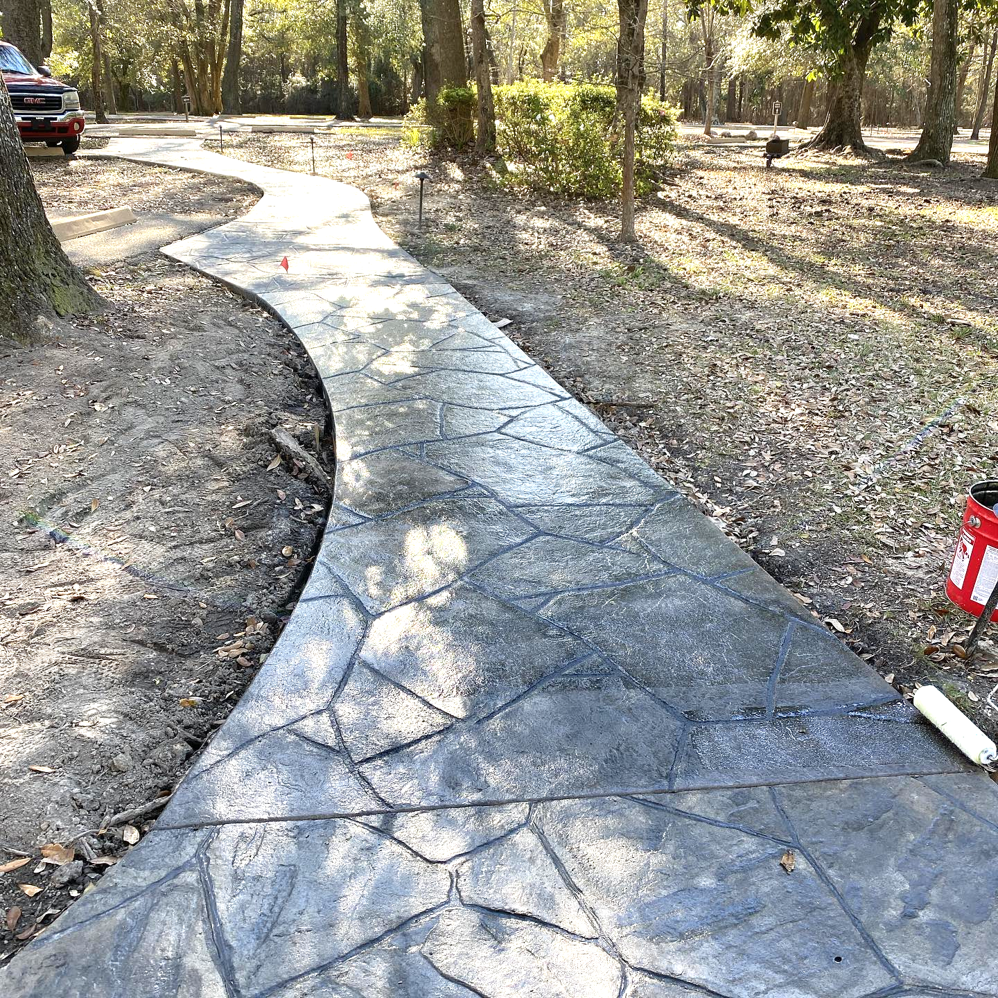 Stamped and Stained Concrete Pathway- C. Mason Concrete