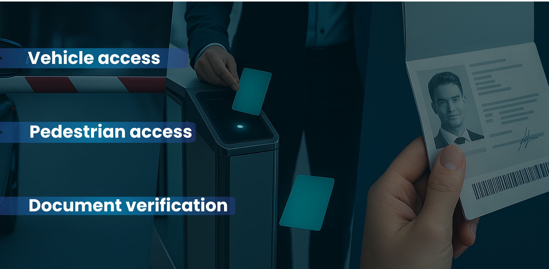 Control de accesos Sensortec con identificación RFID para vehículos, personas y documentos