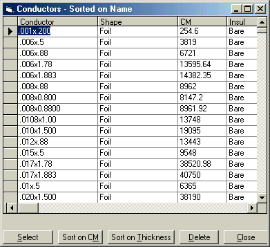 A computer screen shows conductors sorted on name