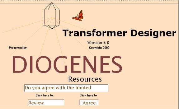 A transformer designer diogenes resources page with a butterfly on it
