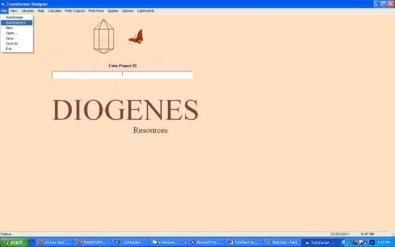 A computer screen with the word diogenes on it