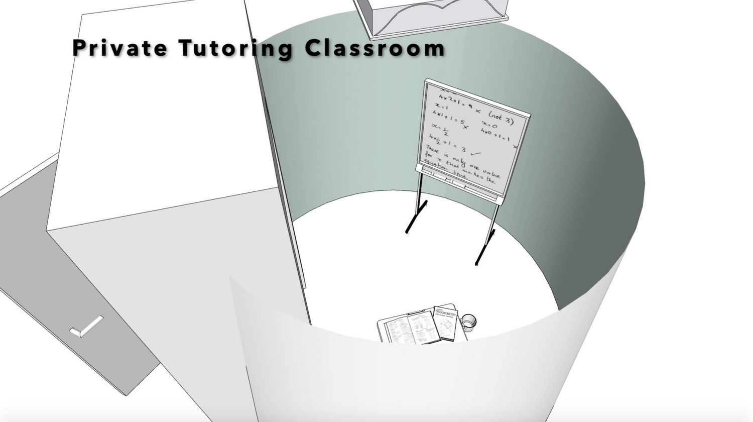 A computer generated image of a private tutoring classroom