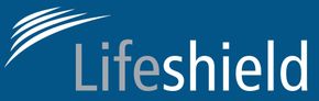 A blue and white logo for operation lifeshield