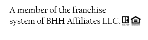 Logo text reading “A member of the franchise system of BHH Affiliates LLC” with small black icons.