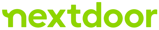 A green nextdoor logo on a white background