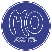 Logotipo de círculo azul con letras 