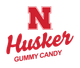 Red "N" logo above "Husker Gummy Candy" text.