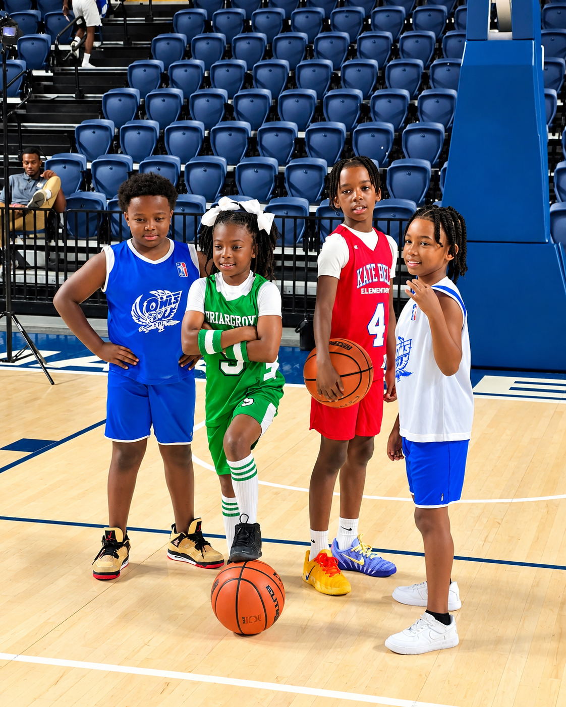 Young basketball team portrait