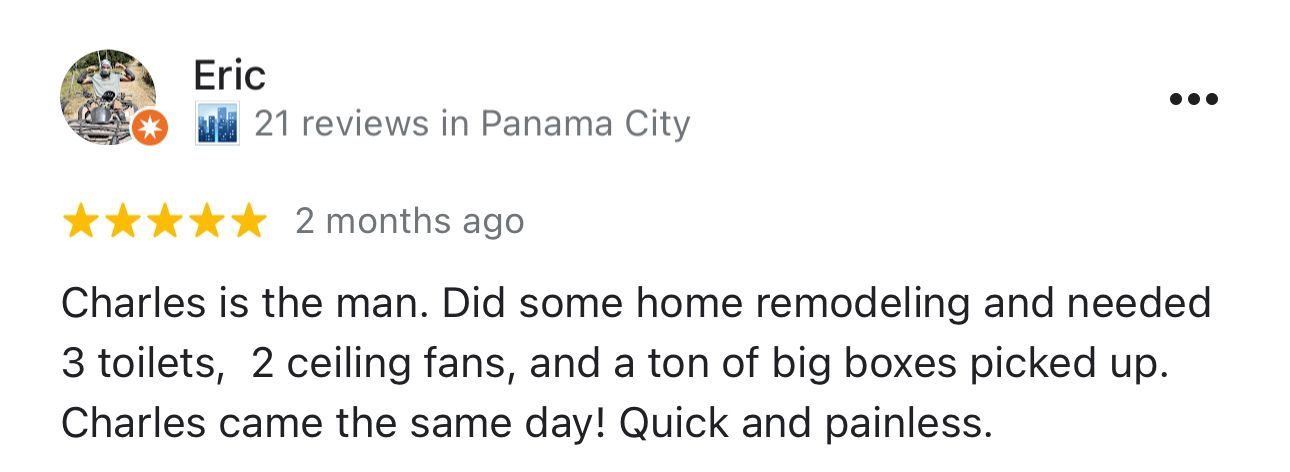 A google review for charles is the man.