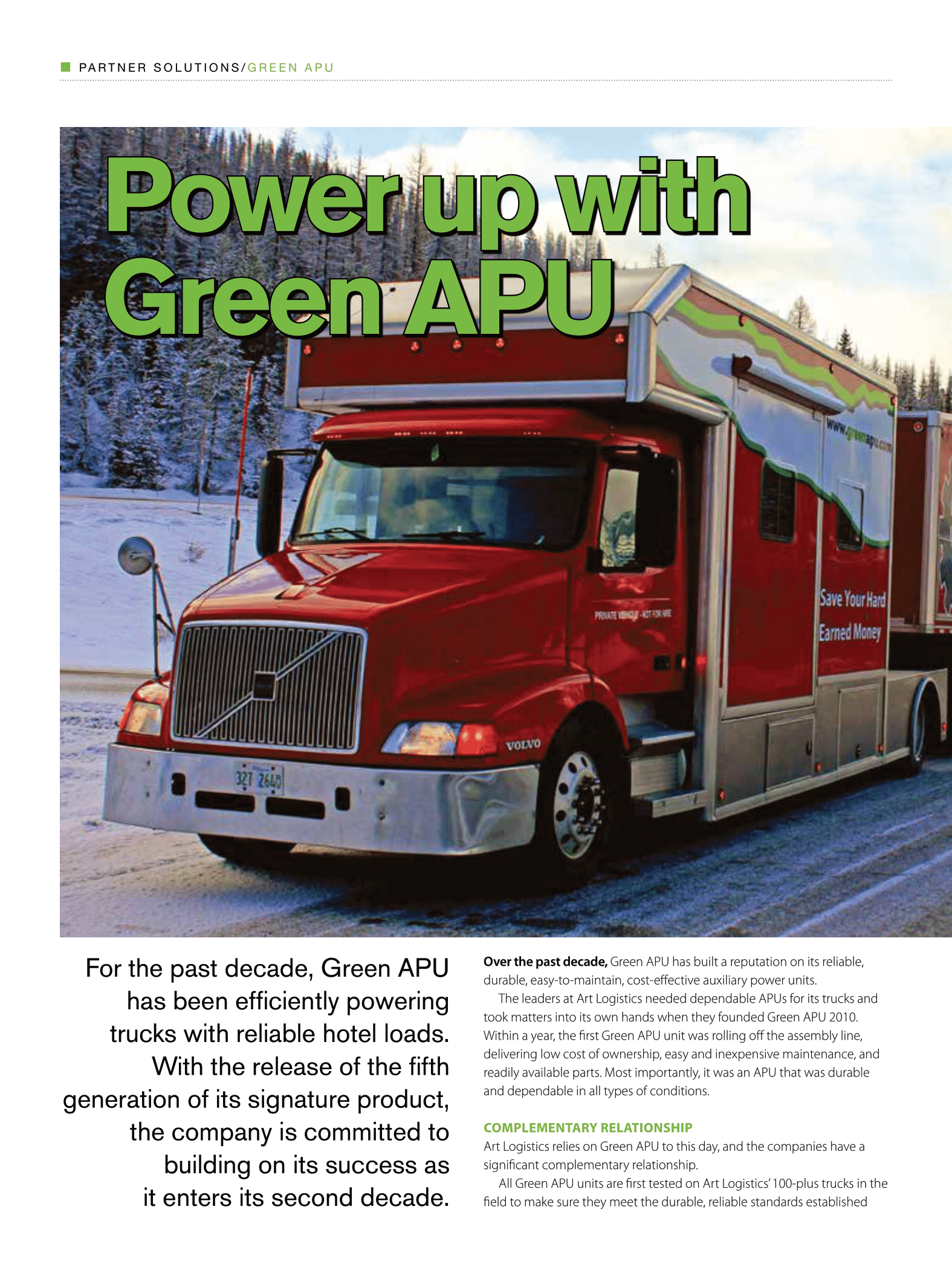 Power up With Green APU Page One - Rome, NY - R.B. Humphreys, Inc. Power up With Green APU Page One - Rome, NY - R.B. Humphreys, Inc.