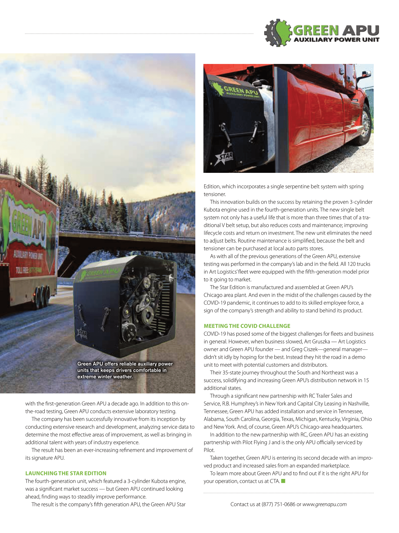 Power up With Green APU Page Two - Rome, NY - R.B. Humphreys, Inc. Power up With Green APU Page Two - Rome, NY - R.B. Humphreys, Inc.