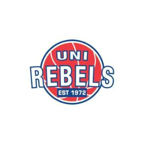 Uni Rebels Basketball Logo With Text and Basketball Graphic — Active Airconz in Winnellie, NT