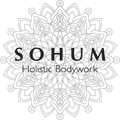 SOHUM Holistic Bodywork logo with ornate mandala line art in gray and black