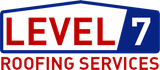 Level 7 Roofing Services logo in red and blue with a house roof outline