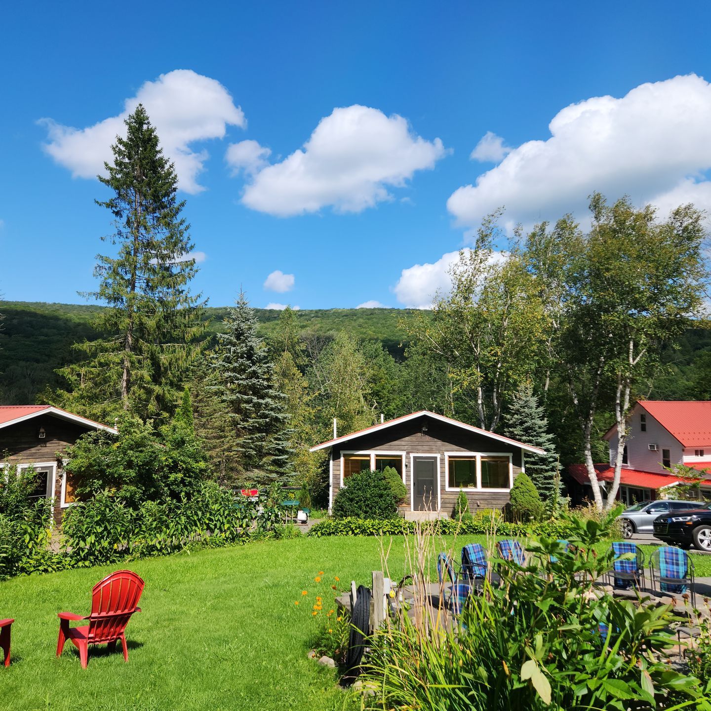 Beautiful Catskills views seen from Belleayre Lodge in Pine Hill, New York