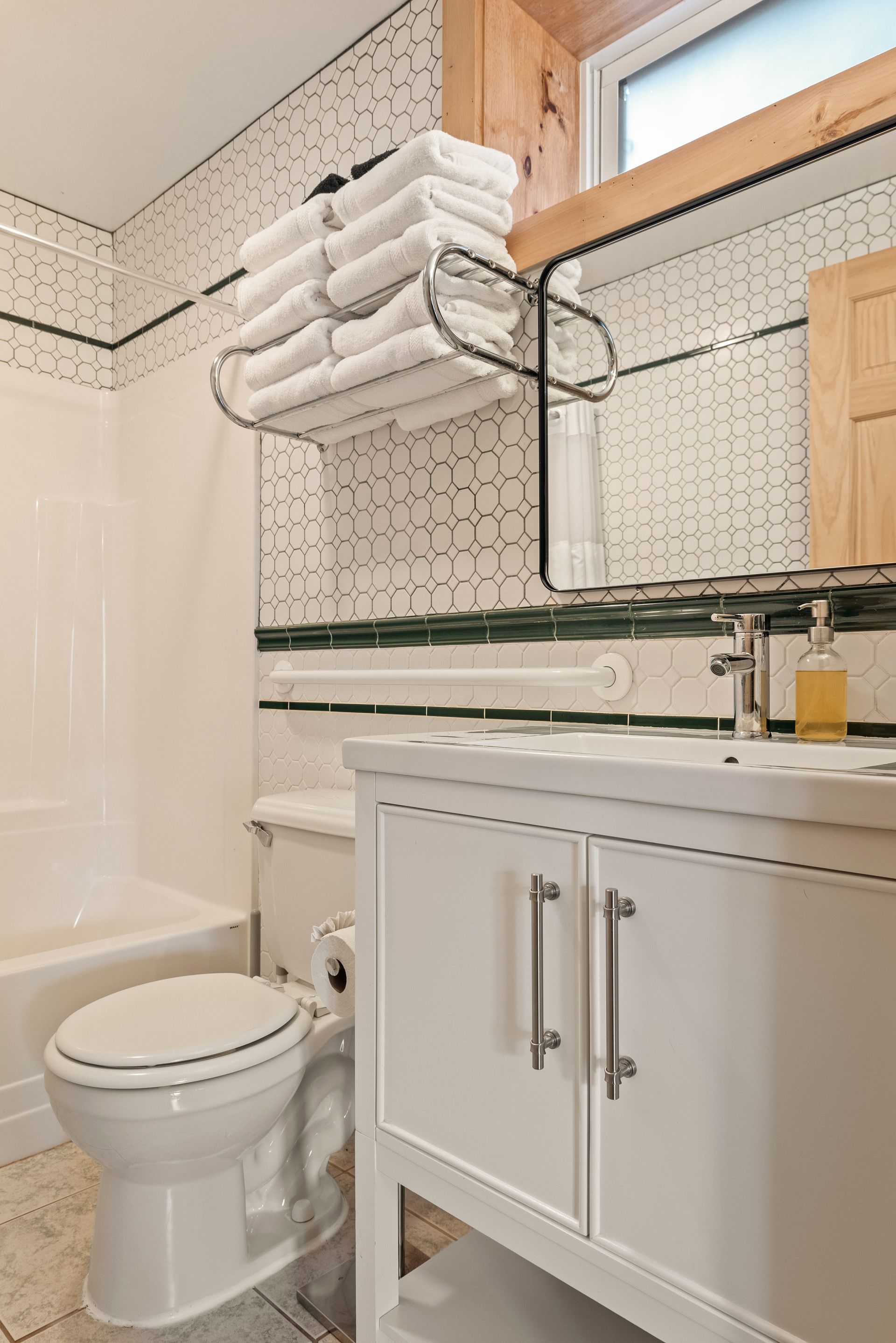 Bathroom for Cabin 5B in Belleayre Lodge in Pine Hill, NY.