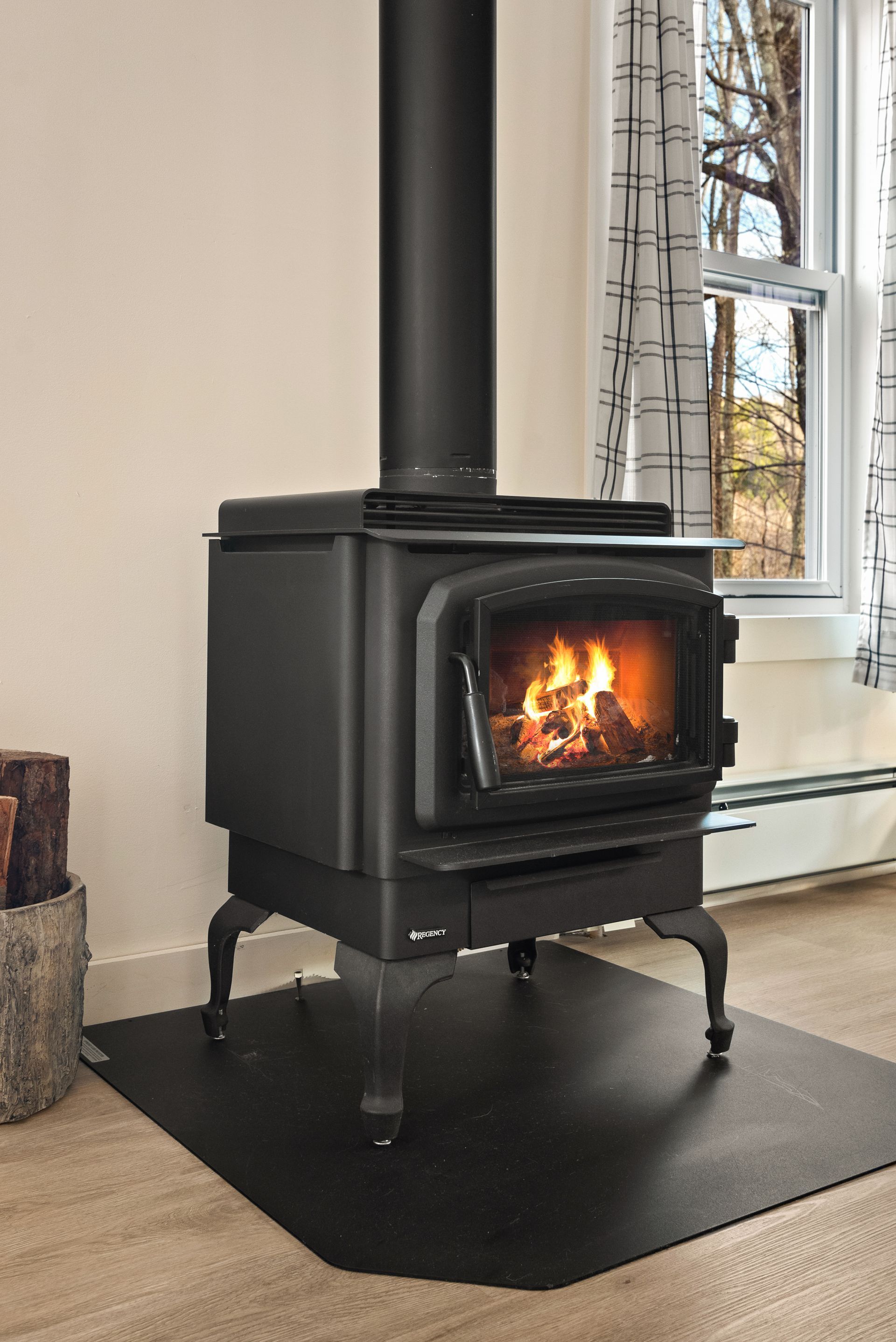 Gas fireplace for Cabin 9 in Belleayre Lodge in Pine Hill, NY.