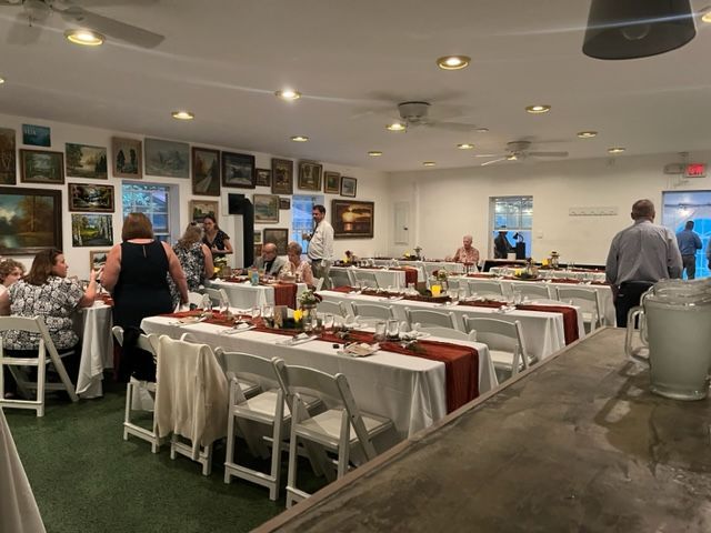 People enjoying a wedding reception at Belleayre Lodge in the Catskills region of upstate new York.