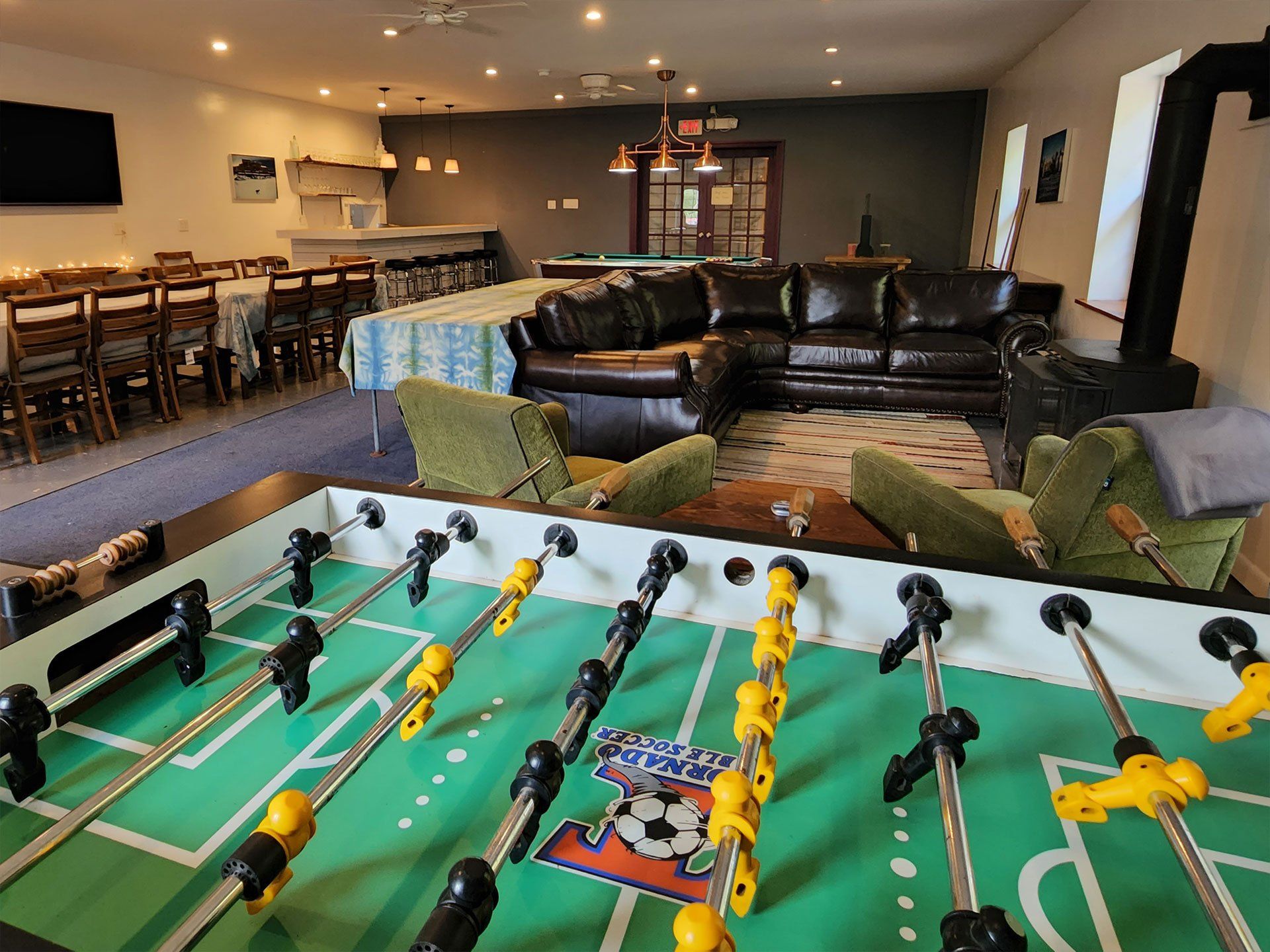 Foozball table in the Belleayre Lodge rec room, located in the Catskills in Upstate NY.