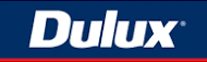White Dulux logo on a dark blue background with a thin red line at the bottom.