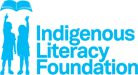 The Indigenous Literacy Foundation logo, featuring two figures reaching up toward a blue open book icon.