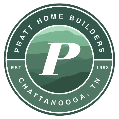 Logo for Pratt Home Builders in Chattanooga, TN, featuring a green and white 